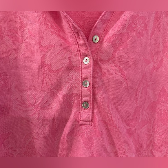 Caribbean Joe Pink Hibiscus Collared Shirt - Picture 3 of 4